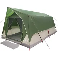 vidaXL Tente tunnel avec toit vert, 10 personnes, en polyester et acier