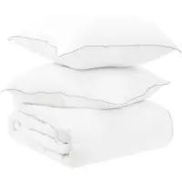 vidaXL Ensemble de literie avec oreillers (2 pièces), blanc, fibre de bambou