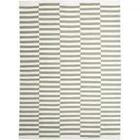 FRAAI Tapis en coton - Dazzle Blocks Vert/Blanc | 230x330 cm | Rectangulaire | Tissage plat