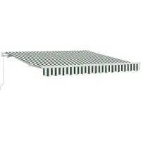 vidaXL Store coulissant vert et blanc 350 x 250 cm