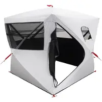 vidaXL Tente de chasse avec toit occultant, blanche, 143 x 143 x 165 cm
