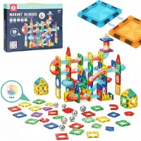 MULTISTORE Blocs magnétiques, circuit à billes LED, jeu de construction, circuit à billes, 105 pièces