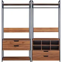 En.casa Portemanteau set de 2 'Larem' 4 tiroirs 6 compartiments 2 étagères