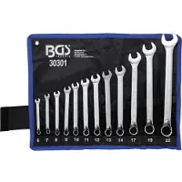 Bgs 30301 Jeu de clés mixtes, côté anneau contrecoudé, 6-22 mm, 12 pièces