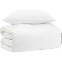 vidaXL Ensemble de literie blanc 137 x 200 cm en coton, bambou et polyester