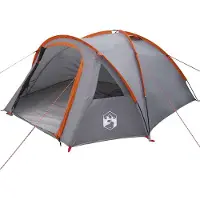 vidaXL Tente dôme 4 personnes 308 x 268 x 130 cm Gris et orange Taft