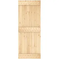 vidaXL Porte coulissante , finition naturelle et noire, 80 x 210 cm, pin massif