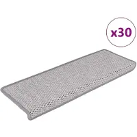 vidaXL Tapis d'escalier autocollants 30 pcs 65x21x4 cm platine
