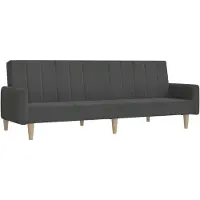 vidaXL Canapé-lit à 2 places gris foncé tissu