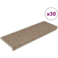 vidaXL Tapis d'escalier autocollants 30 pcs 65x21x4 cm sable