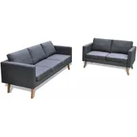 vidaXL Ensemble de canapés à 2 places et à 3 places Tissu Gris foncé