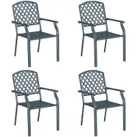 vidaXL Chaise de jardin 4 pièces Anthracite 56 x 65 x 89 cm Acier