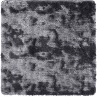 vidaXL Tapis shaggy à poils longs NAVARRA gris foncé 120x120 cm
