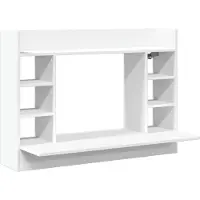 vidaXL Bureau mural blanc 105x48x75 cm bois composite