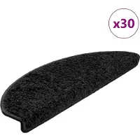 vidaXL Tapis d'escalier 30 pièces 65 x 21 x 4 cm Noir Demi-rond Grand