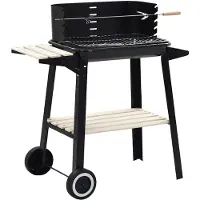 vidaXL Barbecue au charbon de bois sur pied avec roulettes