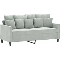 vidaXL Canapé 2 places gris clair 140 cm velours