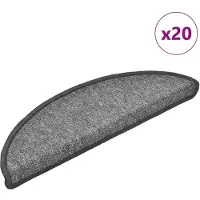 vidaXL Tapis d'escalier 20 pièces 56 x 17 x 3 cm Gris foncé Demi-rond