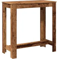 vidaXL Table de bar imitation vieux bois 102x50x103,5 cm Bois composite