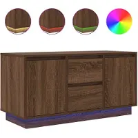 vidaXL Armoire TV avec lampes LED brun aspect chêne 100x41x50 cm