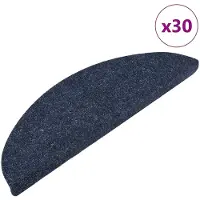 vidaXL Tapis d'escalier auto-adhésifs 30 pcs bleu 56x17x3 cm