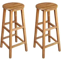vidaXL Tabouret de bar 2 pcs. Bois massif acacia