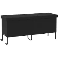 vidaXL Coffre de jardin à roulettes Noir 160x55x75 cm Poly rotin