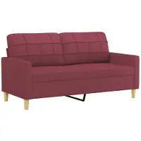 vidaXL Canapé 2 places vin rouge 140 cm Tissu