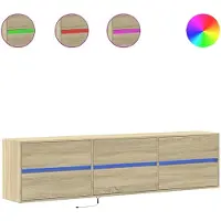 vidaXL Armoire TV murale avec LED Chêne Sonoma 180x31x45 cm