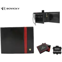 Rovicky Grand portefeuille en cuir naturel pour homme -