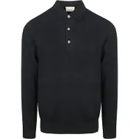 Profuomo Polo Manches Longues Luxury Basic Marine Bleu Bleu foncé taille S