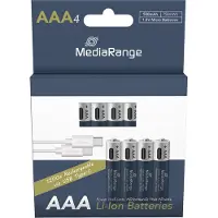 MediaRange Batterie wiederaufl. USB-C Li-ION AAA 1,5V 4St.