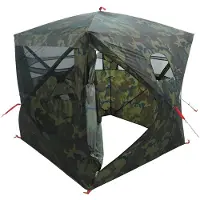vidaXL Tente de chasse camouflage 143 x 143 x 165 cm en polyester et acier