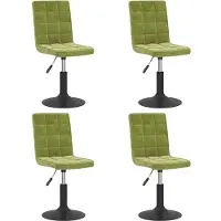 vidaXL Chaise de salle à manger 4 pcs. Pivotantes Vert clair Velours