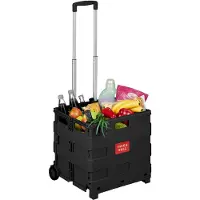 Relaxdays Chariot courses pliable, Noir