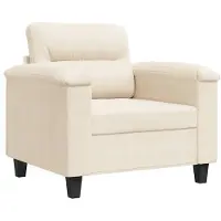 vidaXL Fauteuil Beige 60 cm Tissu microfibre
