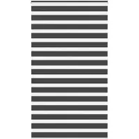 vidaXL Store double noir 135 x 230 cm, largeur du tissu 130,9 cm, polyester