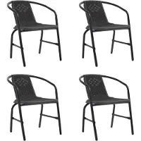 vidaXL Chaises de jardin 4 pcs. Plastique aspect rotin et acier 110 kg