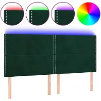 vidaXL Tête de lit LED vert foncé 180x5x118/128 cm velours