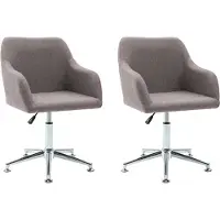 vidaXL Chaise de salle à manger Pivotante 2 pcs. Tissu taupe