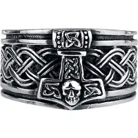 EtNox hard and heavy Bague de - Marteau De Thor - pour Homme - couleur argent - Taille 5XL