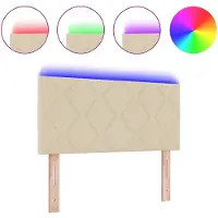 vidaXL Tête de lit LED, couleur crème, revêtue de tissu