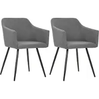 vidaXL Chaise de salle à manger 2 pcs. Tissu gris clair