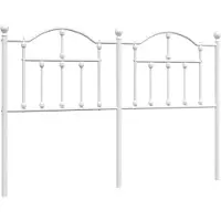 vidaXL Tête de lit de rechange en métal blanc 135 cm