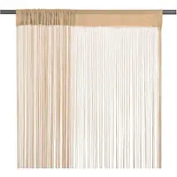 vidaXL Rideau en fils 2 pcs 140 x 250 cm Beige
