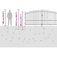 vidaXL Porte de Jardin Noir 150 x 500 cm