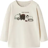Name it T-Shirt 'NBMKONTO' brun foncé / vert pastel / noir / blanc cassé