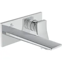 Ideal standard IDS Mitigeur monocommandé pour lavabo mural CHECK kit 2, bec 180mm chromé