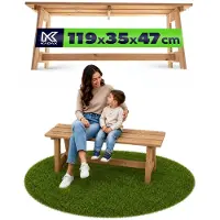 Kadax Banc de parc en bois sans dossier 119 cm, banc de terrasse massif