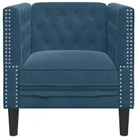 vidaXL Fauteuil Chesterfield en velours bleu